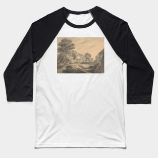 Farmhouse and Buildings by a Stream by Thomas Hearne Baseball T-Shirt